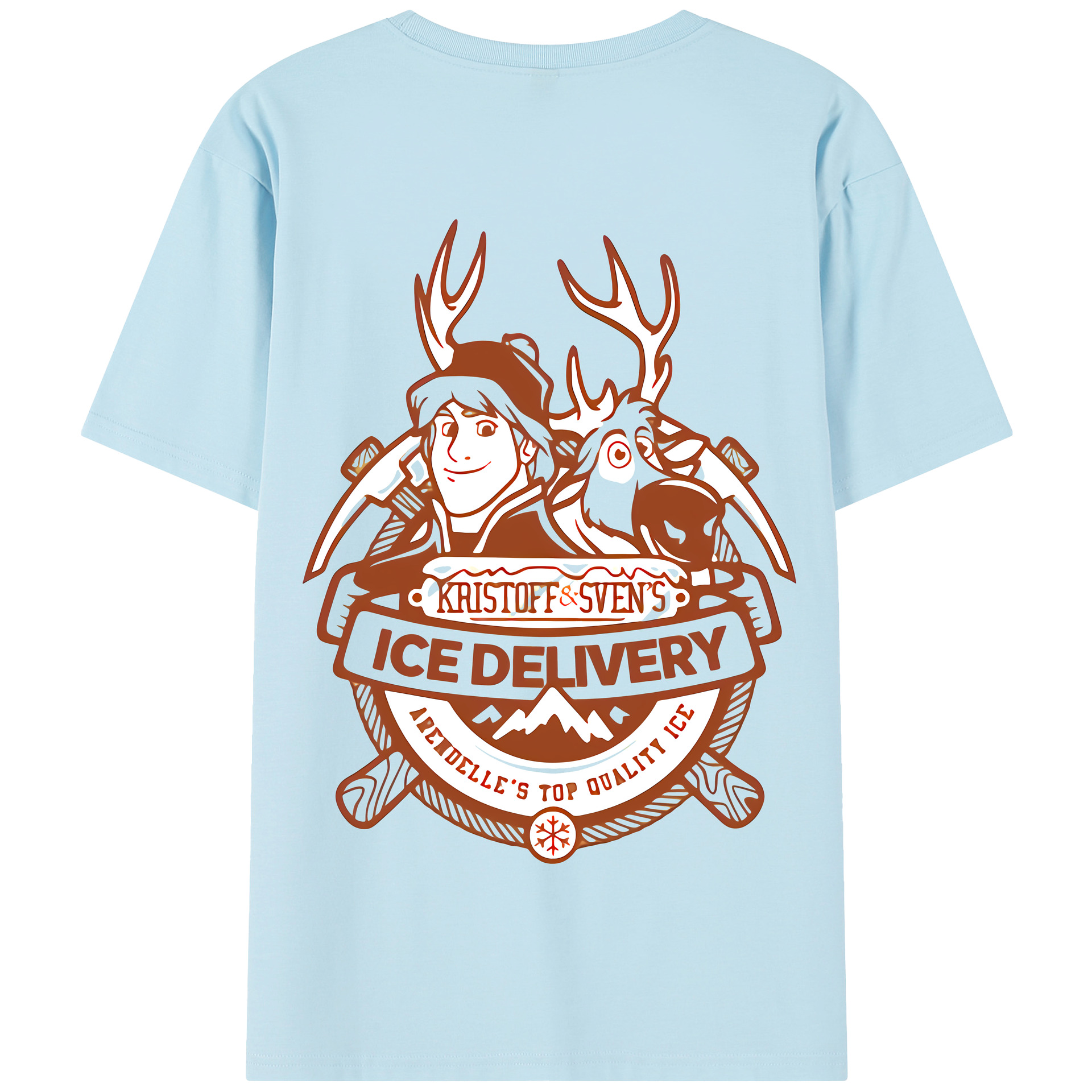 （画像用） アナと雪の女王 アンナ エルサ Frozen Anna Elsa 綿100％半袖Tシャツ（背面プリント）